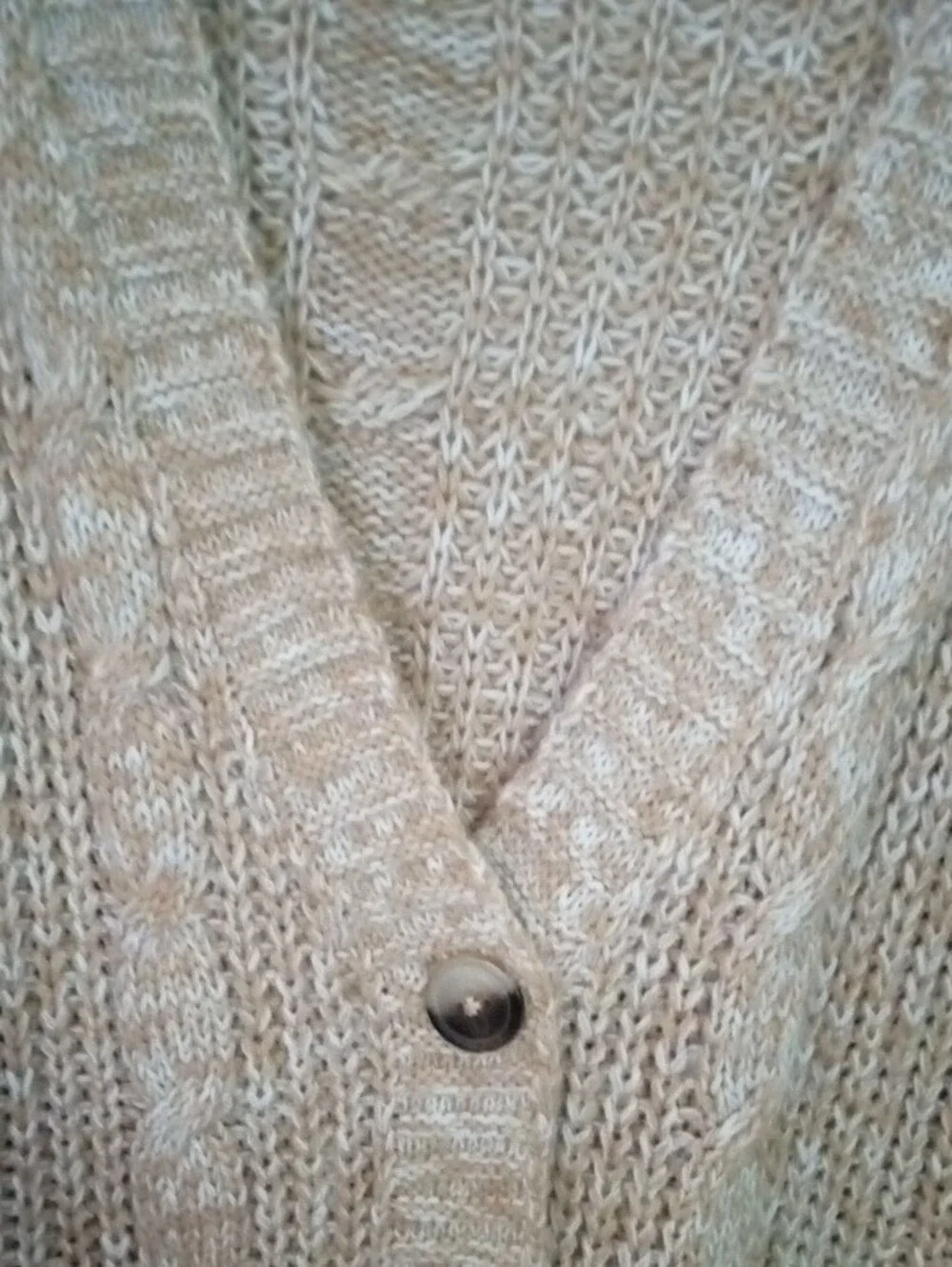 Streetwear Society Brown Chunky Cable Knit Marbled Knit Cardigan XL